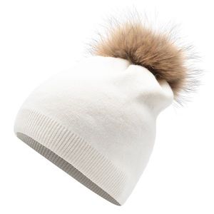 Cashmere and Wool blend with genuine raccoon fur.